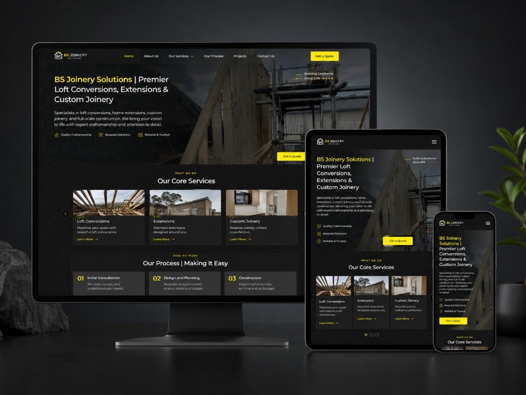 BS Joinery Solutions gallery preview grid on desktop and tablet devices