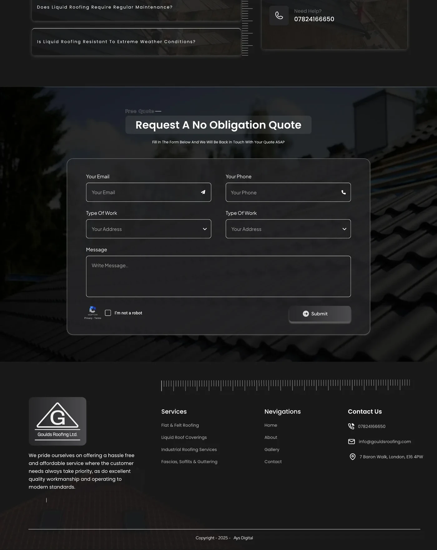 Liquid Roof Covering — Part 4 of 4