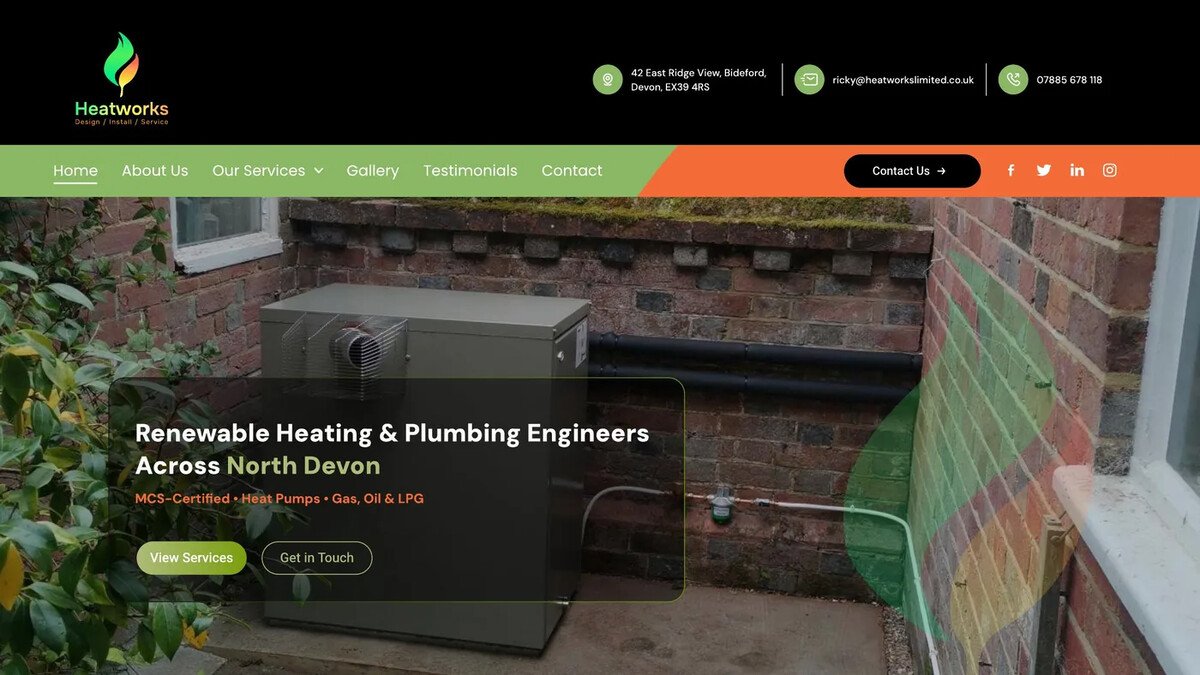 Heatworks Limited website developed by Eigenum Systems